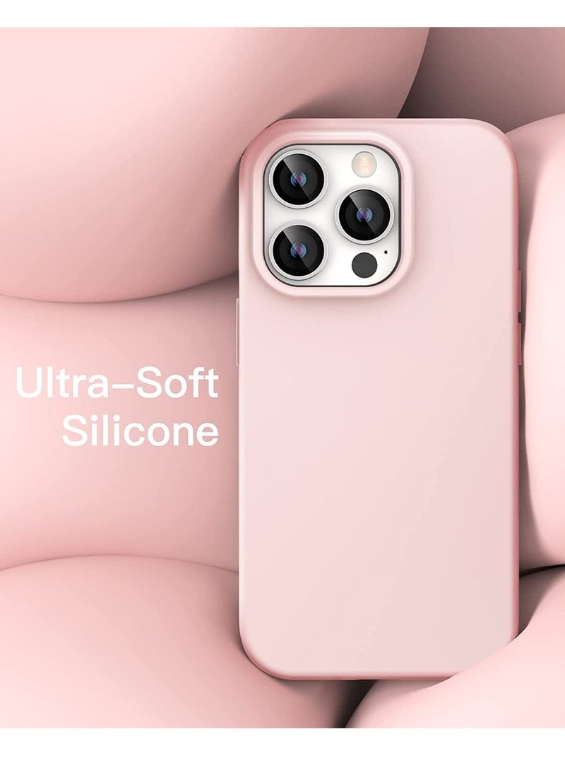 Raxoom Silicone Case for iPhone 14 Pro Max 6.7-inch, Silky-Soft Touch Full-Body Protective Phone Case, Shockproof Cover with Microfiber Lining (Pink) - Image 3