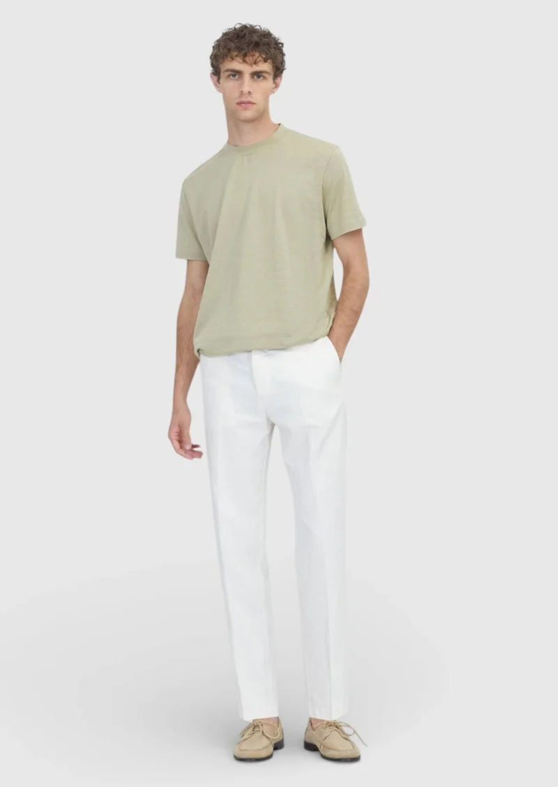 Ramsey Light Green Jacquard 100% Cotton T-Shirt