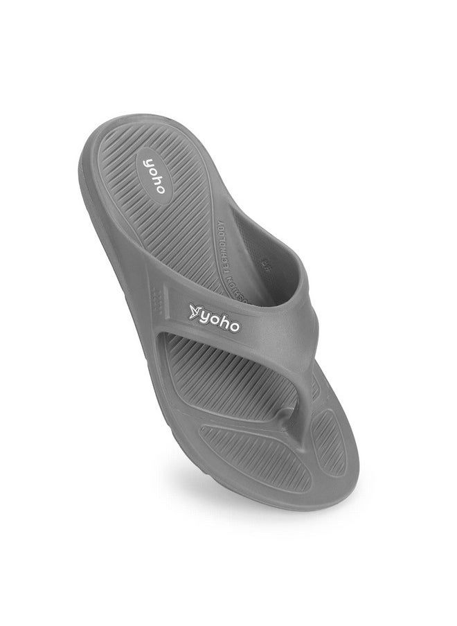 YOHO YOHO Drizzle Soft Slippers for Men | Mild Acupressure | Lightweight, Monsoon Grey, UK 8  - Image 4