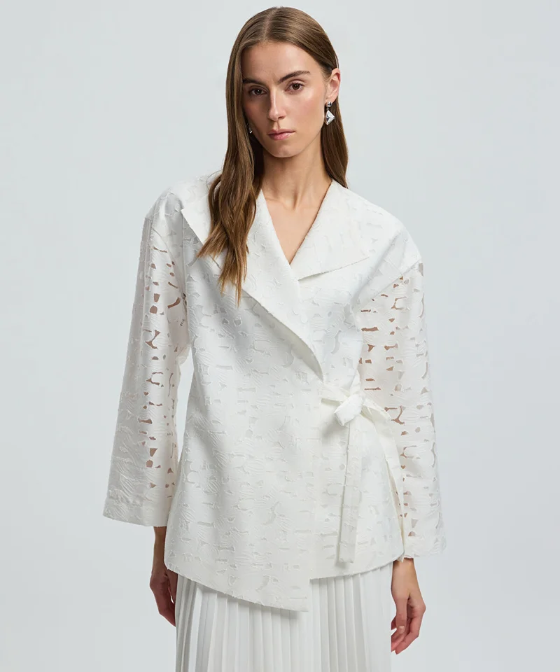 Ipekyol Belted Jacquard Jacket