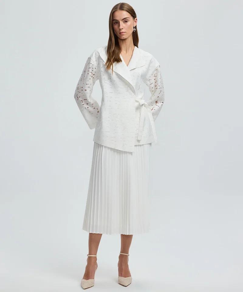 Ipekyol Belted Jacquard Jacket