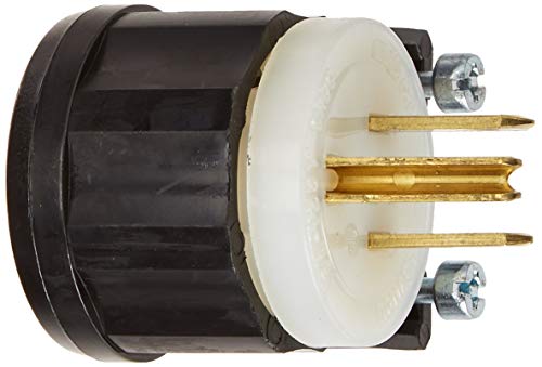 Leviton 15 Amp, 125 Volt, Angle Plug, Straight Blade, Industrial Grade, Grounding, 5266-CA, Black-White - Image 4