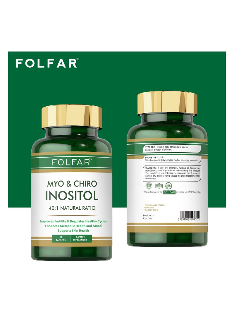 Folfar Myo & D-Chiro -Inositol (40:1 Ratio) -90 Tablets  - Image 3