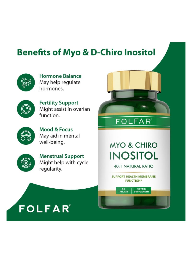 Folfar Myo & D-Chiro -Inositol (40:1 Ratio) -90 Tablets  - Image 4