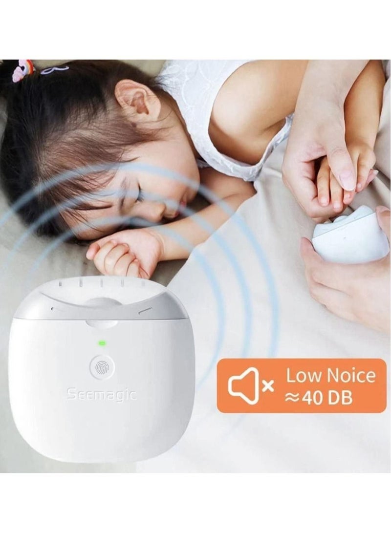 Seemagic Electric Automatic Nail Clipper with Light 2 Speeds Fingernail Cutter and File 2 in 1 Design Nail Scraps Storage USB Rechargeable Safety Fingernail Trimmer for Baby Kids Seniors - Image 4