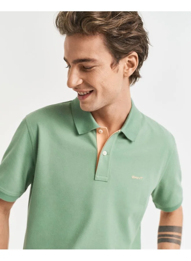 غانت Contrast Piqué Polo Shirt