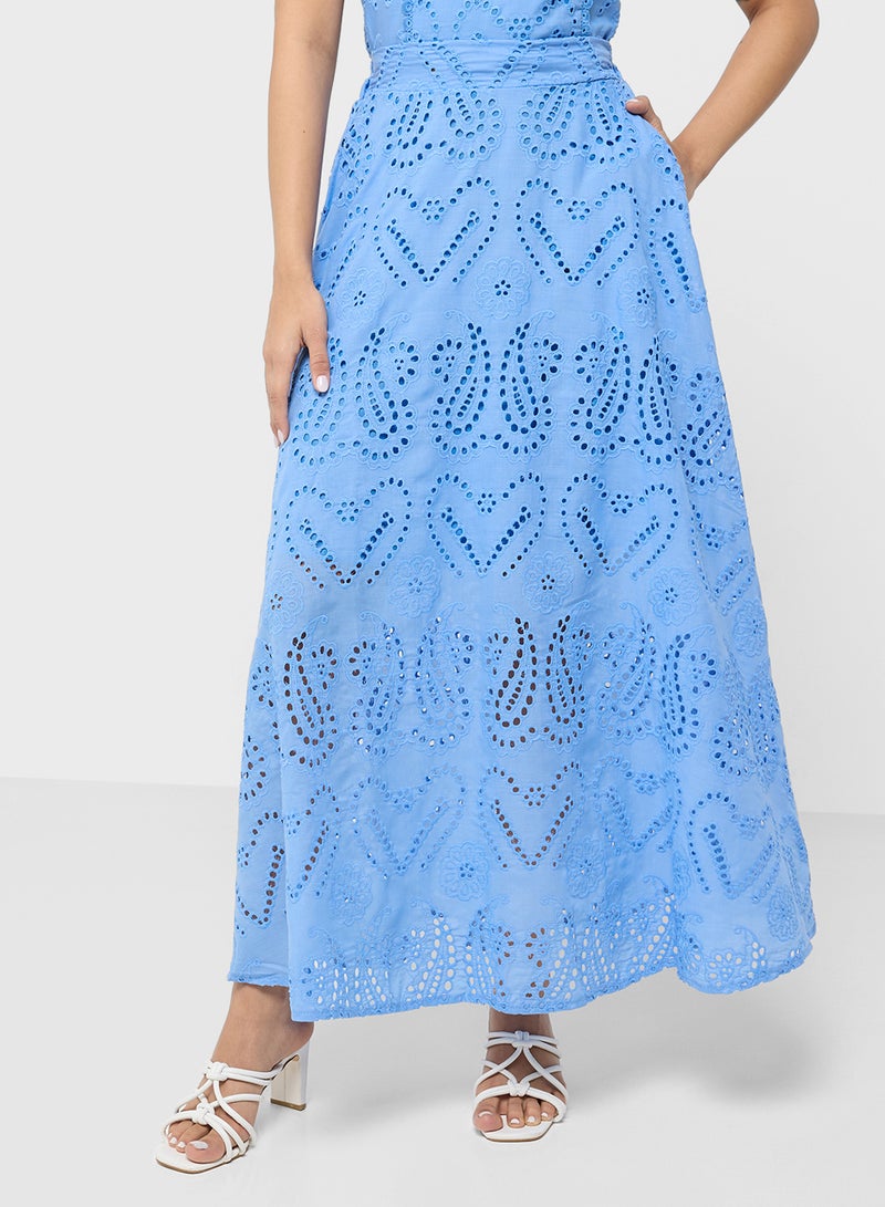 ايلا طقم بلوزة بدون أكمام وتنورة برباط - Image 4