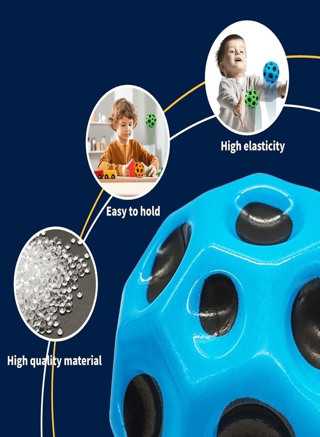 DOEASY كرة الفضاء من دويزي، كرة ارتداد عالية للغاية، لعبة كرات الفضاء النطاطة للأطفال، كرات حسية للأطفال والكبار، كرة تدريب رياضية للعب في الأماكن المغلقة والمفتوحة (لون عشوائي) (1) - Image 3