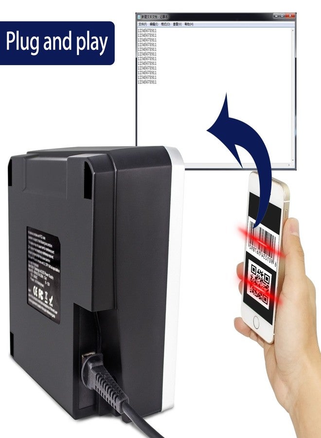 سيمكود ماسح ضوئي ثنائي الأبعاد لرموز QR، قارئ رموز تلقائي متعدد الاتجاهات من Symcode يعمل بدون استخدام اليدين، قادر على قراءة رموز PDF417 على بطاقات الهوية ورخص القيادة وجوازات السفر - Image 4