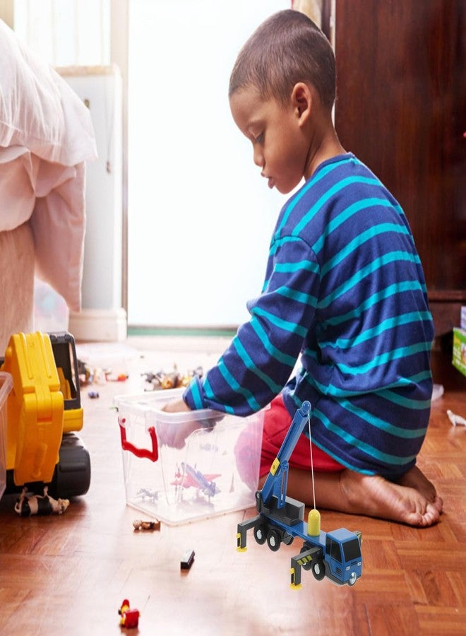 TOYANDONA Mini Crane Truck Toy Set with 360 Rotating Telescopic Arm and Tiltable Cab Durable Plastic Construction Vehicles for Kids Indoor and Outdoor Play - Image 4