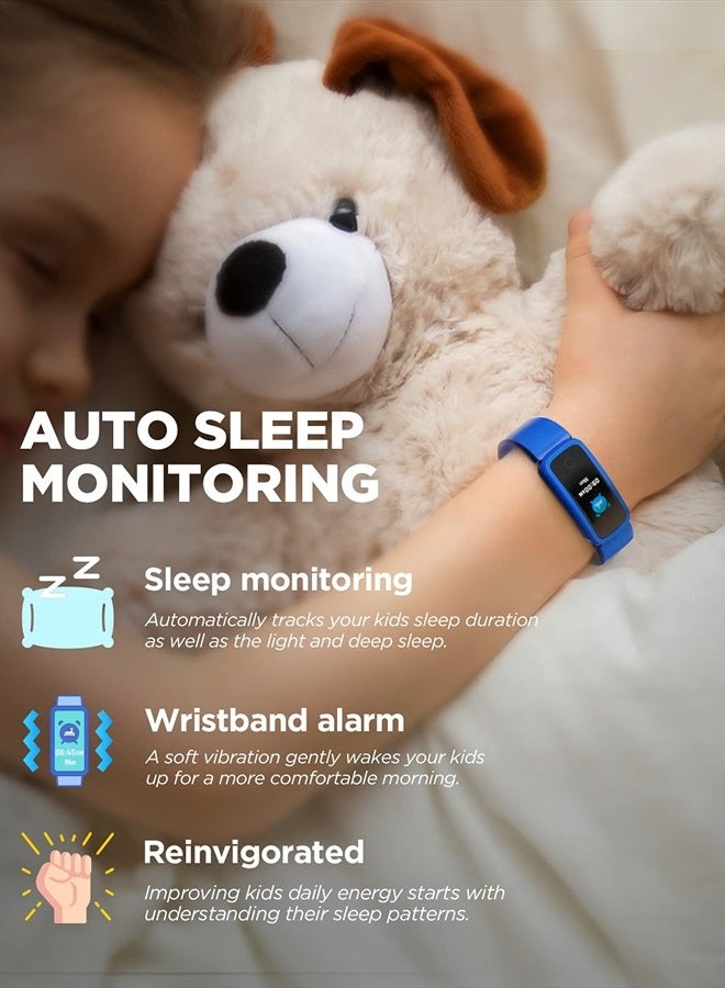 BIGGERFIVE ساعة تتبع اللياقة البدنية للأطفال من فيغور للفتيات والفتيان من عمر 5-15، ساعة أطفال مقاومة للماء IP68، عداد خطوات، متتبع نشاط الأطفال مع مراقبة معدل ضربات القلب والنوم، ساعة عداد السعرات الحرارية والخطوات - Image 5
