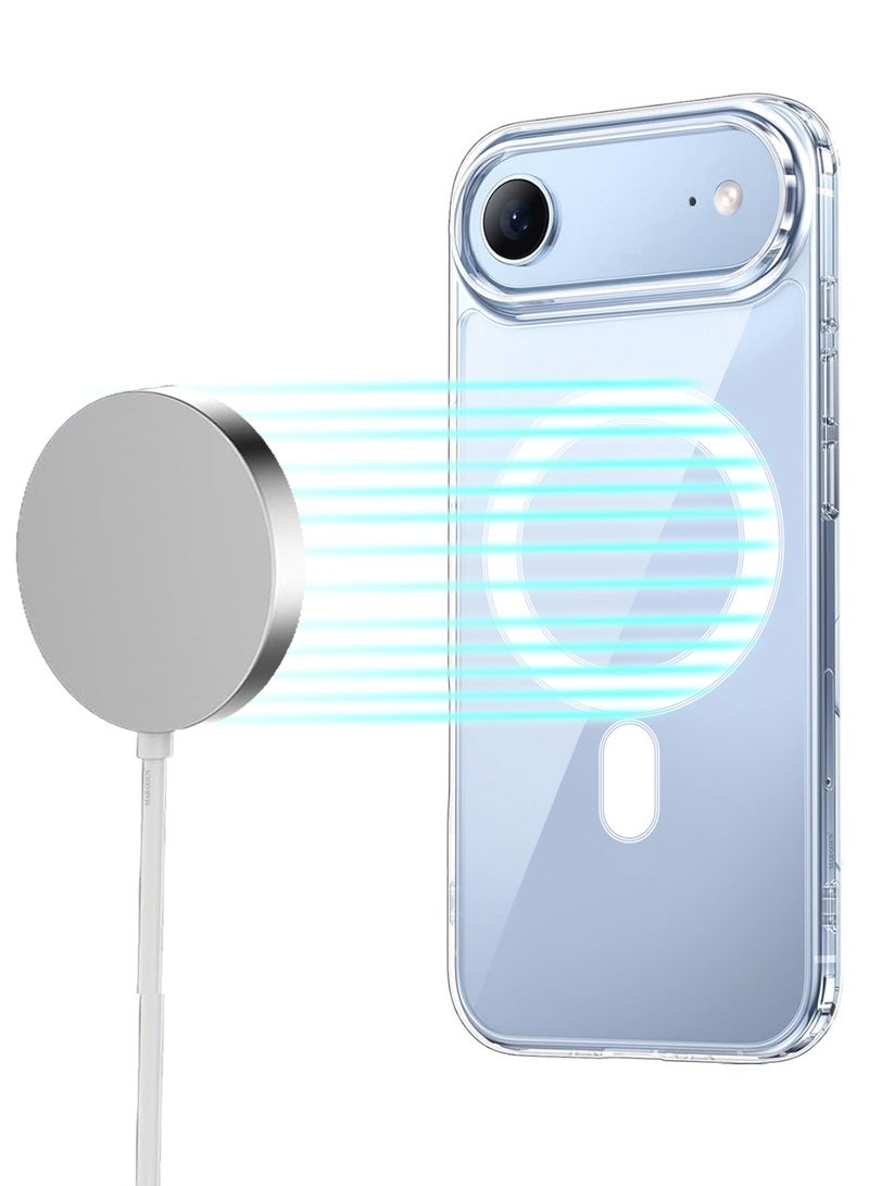 2 Packs Magnetic Clear Case for iPhone 17 Air - One Case One Privacy Screen Protector - MagSafe Compatible Shockproof TPU Drop Protection Slim Transparent Cover - Image 2