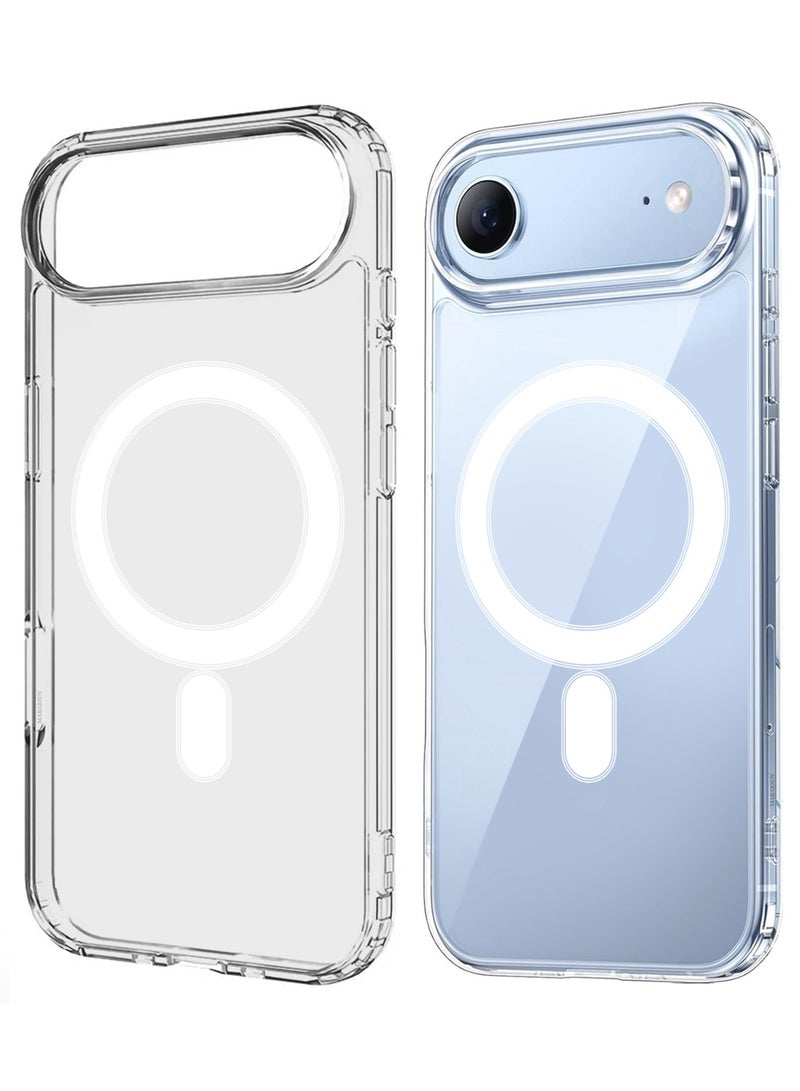 2 Packs Magnetic Clear Case for iPhone 17 Air - One Case One Privacy Screen Protector - MagSafe Compatible Shockproof TPU Drop Protection Slim Transparent Cover - Image 4