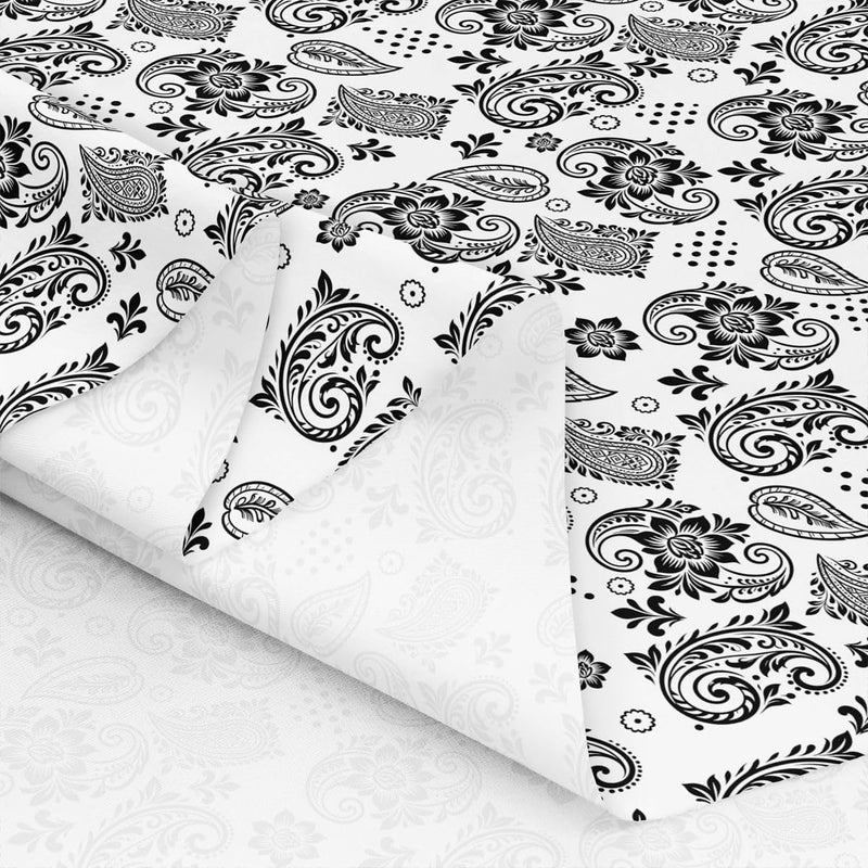 Trendy economical quality White Black Bandana Fabric by The Yard, Bohemian Paisley Floral Fabrics for Sewing DIY Crafting Quilting,Boho Chic Flower Fabric,Soft Flannel Polyester and No Stretch,1 Yard Pre-Cut,36" L x 59" W Salt mist resistant Personal & public compatible Individual & group usable Smooth joint All-item matching trendy build Multiple options Daily repeated use trusted quality Public demand affordable quality Transit & use compatible Flexible usage build All budget friendly options Quick available purchase options Long term use design Global mainstream design picks Globally spread simple design Long term heavy use compatible Universal design Reliable durability Anti slip All space matching look Anti topple design Globally engineered build All condition resistant crafted quality Space saving design picks - Image 3