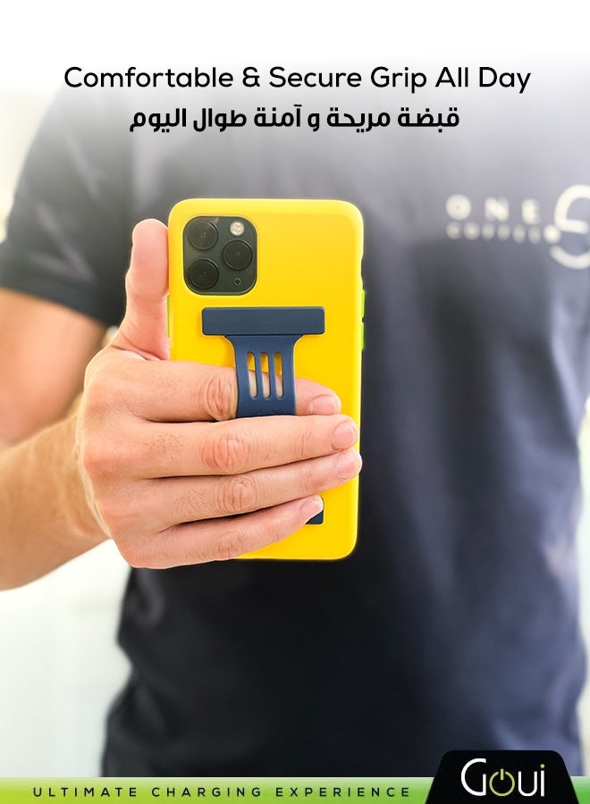 جوي حزام مغناطيسي مع حامل إصبع – يعزز الوظائف والراحة والأناقة لاستخدام الهاتف وحمله بسهولة أكبر، متوافق مع كفر قوي لهاتف آيفون، ويوفر مسكة مريحة وأنيقة Grey - Image 2