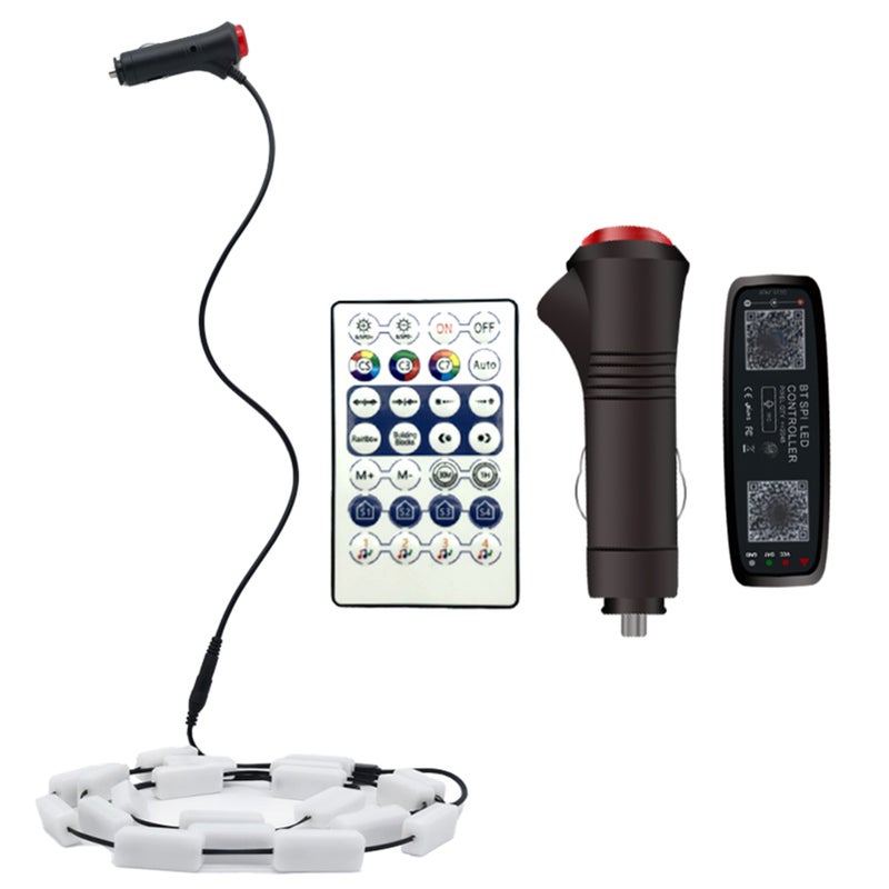 Interior  Car Led Lights APP Control with Remote Music Sync Color Change RGB Rear window Car Lighting with Car Charger 12V - Image 1