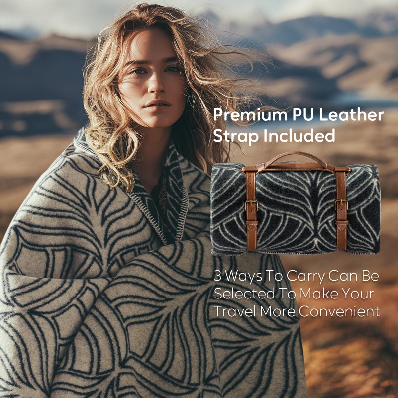 Molithe 100% Wool Blanket, 62" x 86", Warm, Thick, Washable, Military Wool Blanket, Great for Camping, Outdoors, Sporting Events, Survival Kits Island Blue - Image 5