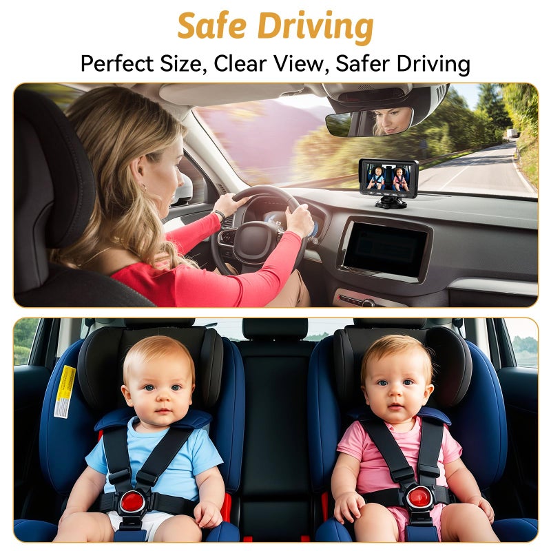 Wkzay Baby Car Camera HD 1080P - 150Â° Wide Angle, Night Vision, Adjustable View, LED Lights, Easy Installation, Infant Safety, Rear Seat Monitoring for Car Travel - Image 2