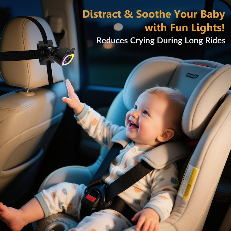 Wkzay Baby Car Camera HD 1080P - 150Â° Wide Angle, Night Vision, Adjustable View, LED Lights, Easy Installation, Infant Safety, Rear Seat Monitoring for Car Travel - Image 5