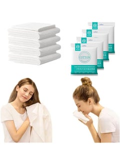 X spring Disposable Bath Towels Set, 4 Pack Portable Individual Packing With Disposable Bath Towels And Disposable Towels, Disposable Towel For Sport, Travel, Camping (White)  - Image 1