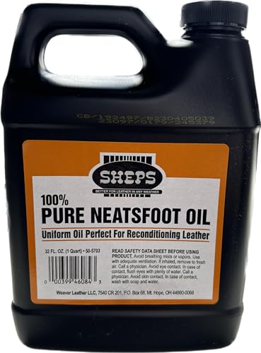 Weaver Leather Sheps Pure Neatsfoot Oil, 1 Quart, Neutral, Premium Leather Reconditioner & Preserver, Neatsfoot Oil for Leather Saddles, Boots, Belts, Work Shoes & More - Image 3