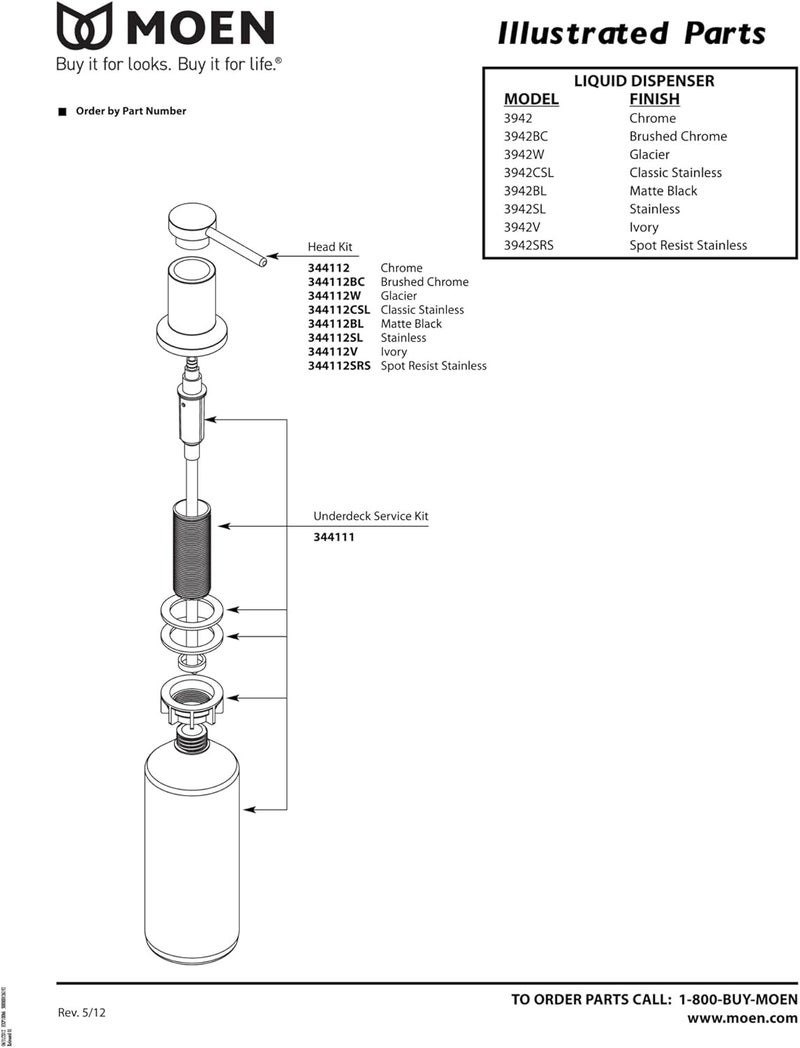 MOEN Deck Mounted Lotion or Soap Dispenser for Kitchen Sink, Spot Resistant Stainless, 3942SRS - Image 4