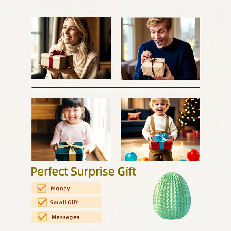 Yonaso Easter Egg Style Cash Gift Idea - Easter Egg Shaped Puzzle Box with Hidden Compartment, Reusable Treasure Gift Box for Adults Teens for Christmas Halloween Birthday Party - Image 3