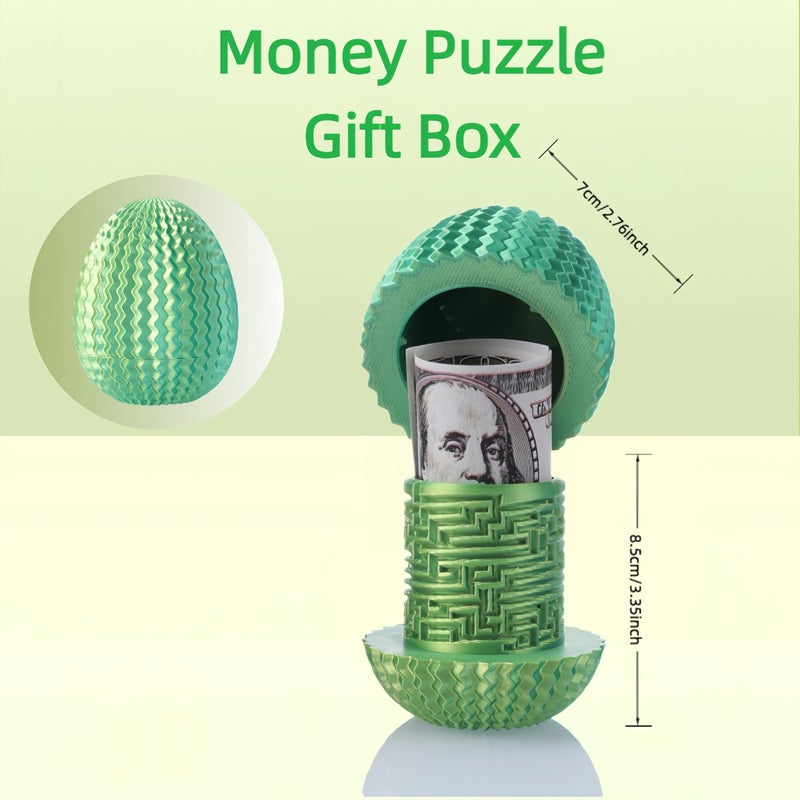 Yonaso Easter Egg Style Cash Gift Idea - Easter Egg Shaped Puzzle Box with Hidden Compartment, Reusable Treasure Gift Box for Adults Teens for Christmas Halloween Birthday Party - Image 2