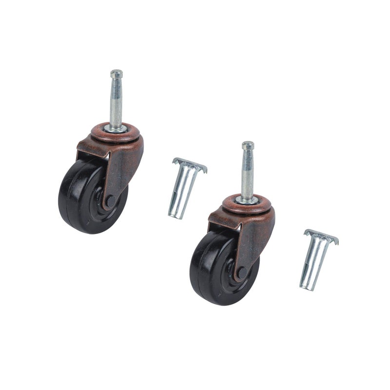 Shepherd Hardware 9345 2-Inch Medium Duty Stem Caster, 2-Pack,Black - Image 2