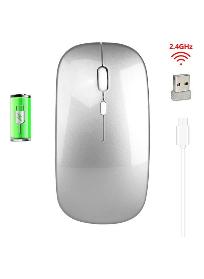 Rechargeable Wireless Mouse With Receiver Silver - Image 3