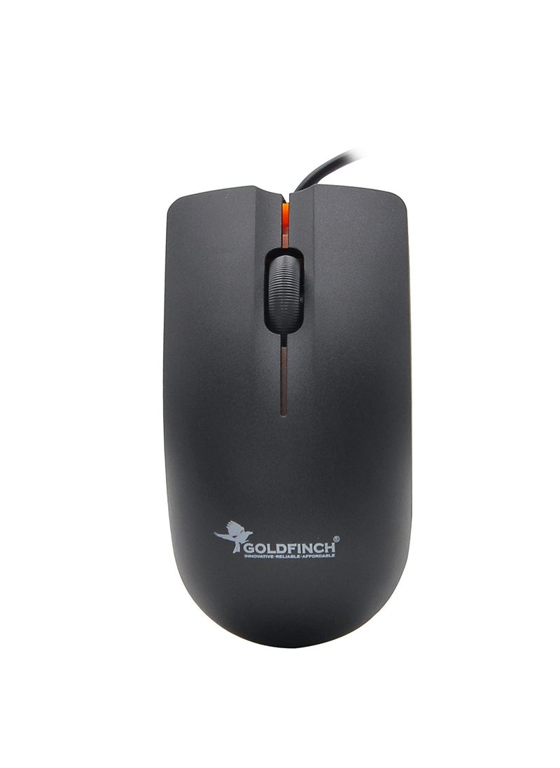 Goldfinch Wired mouse for laptop desktop mac and compatible with windows linux and mac Black  - Image 1