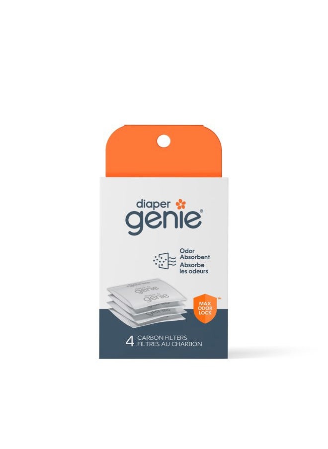Diaper Genie Carbon Filter (4-Pack) | Diaper Pail Odor Eliminator & Deodorizer | Compatible with the Diaper Genie Complete and Expressions Pail  - Image 1