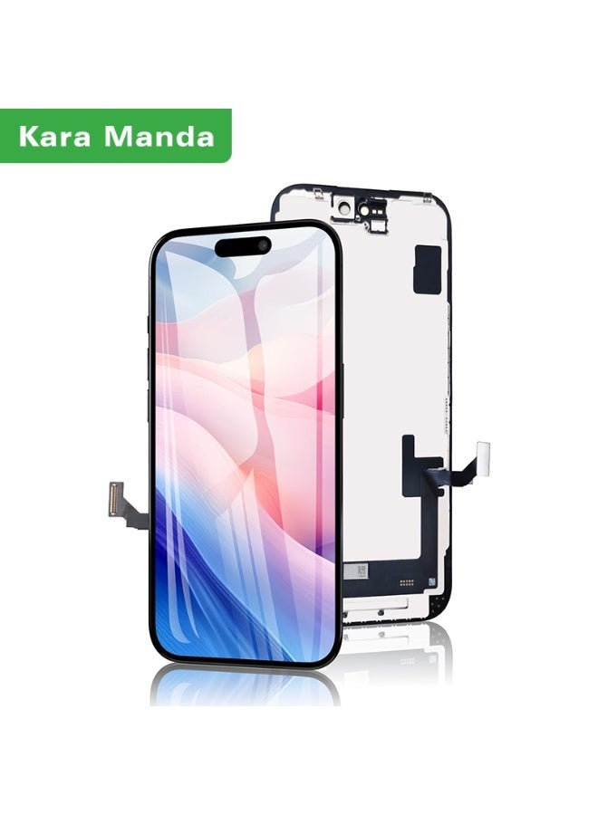 كاراماندا لأجهزة iPhone 15 استبدال الشاشة 6.1 بوصة، شاشة LCD تعمل باللمس ثلاثي الأبعاد، مجموعة محول رقمي - Image 1