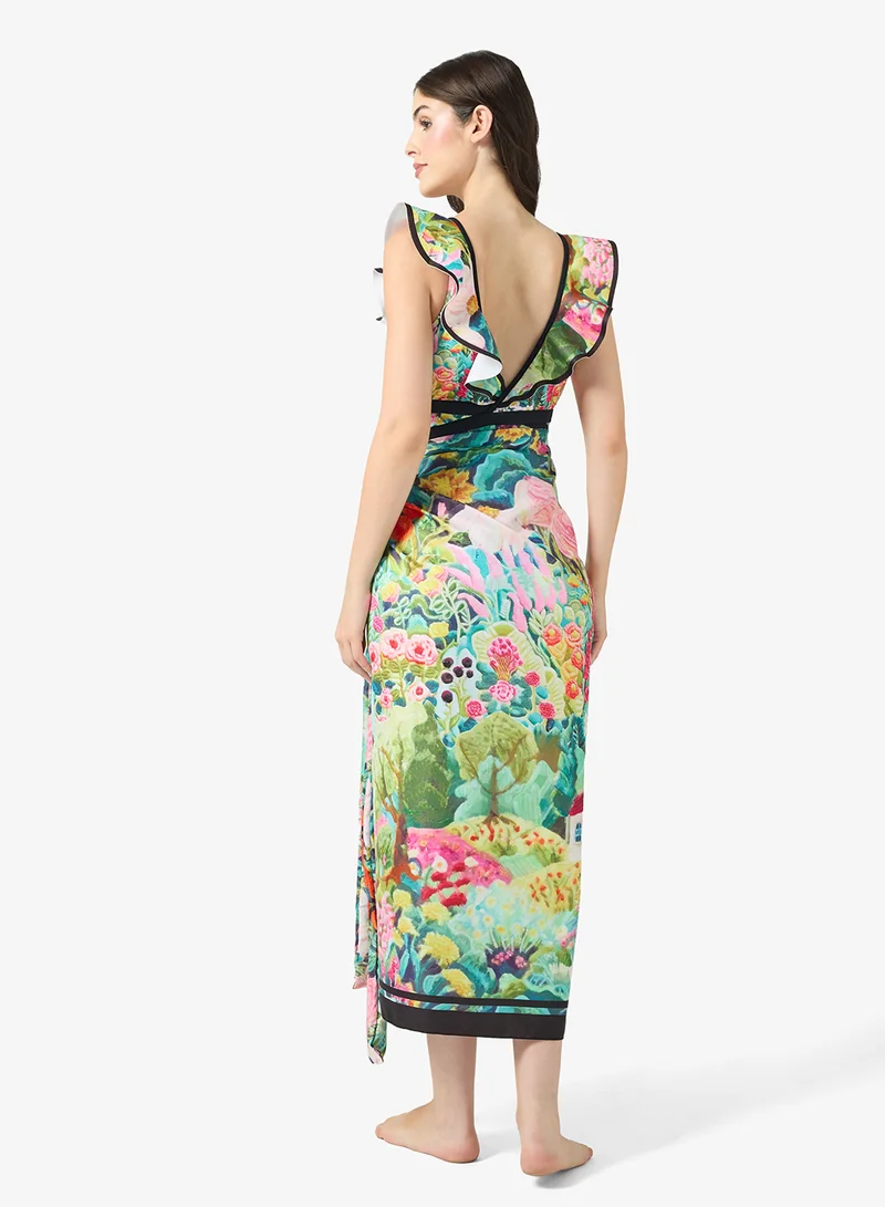 ايلا One Shoulder Swimsuit With 3D Floral