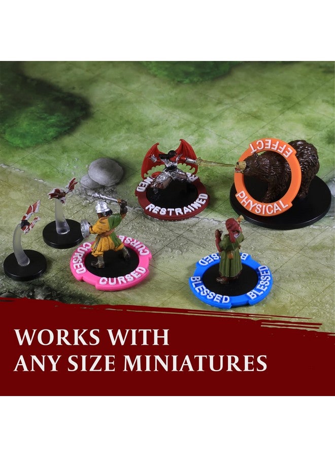 lynx DND Miniatures Condition Markers - 96 Rings to Track 24 Different Status & Spell Effects for RPG/DND Minis Like Dungeons and Dragons 5th Edition & Pathfinder Perfect DnD Gifts & D&D Accessories Tokens - Image 4
