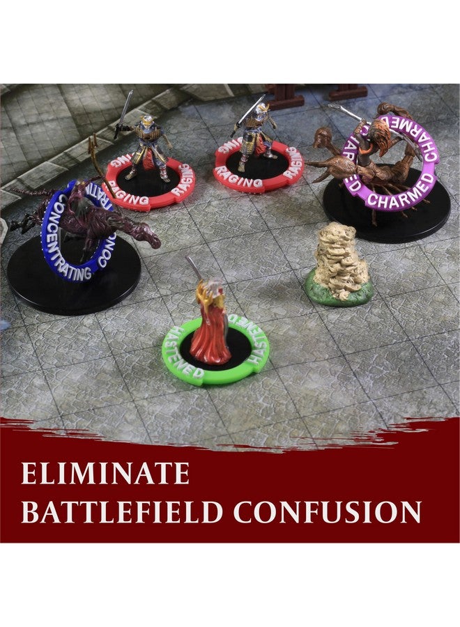 lynx DND Miniatures Condition Markers - 96 Rings to Track 24 Different Status & Spell Effects for RPG/DND Minis Like Dungeons and Dragons 5th Edition & Pathfinder Perfect DnD Gifts & D&D Accessories Tokens - Image 3