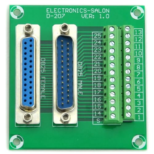 Electronics-Salon D-SUB DB25 Male/Female Header Breakout Board, DSUB Terminal Block, Connector. - Image 2