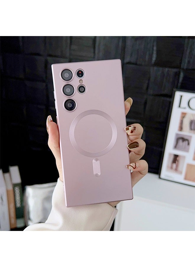 HY - Silicone Magnetic Case for Samsung Galaxy S23 Ultra,Compatible with,Camera All-Round Protection,Shockproof Case for Samsung Galaxy S23 Ultra (Pink) - Image 1