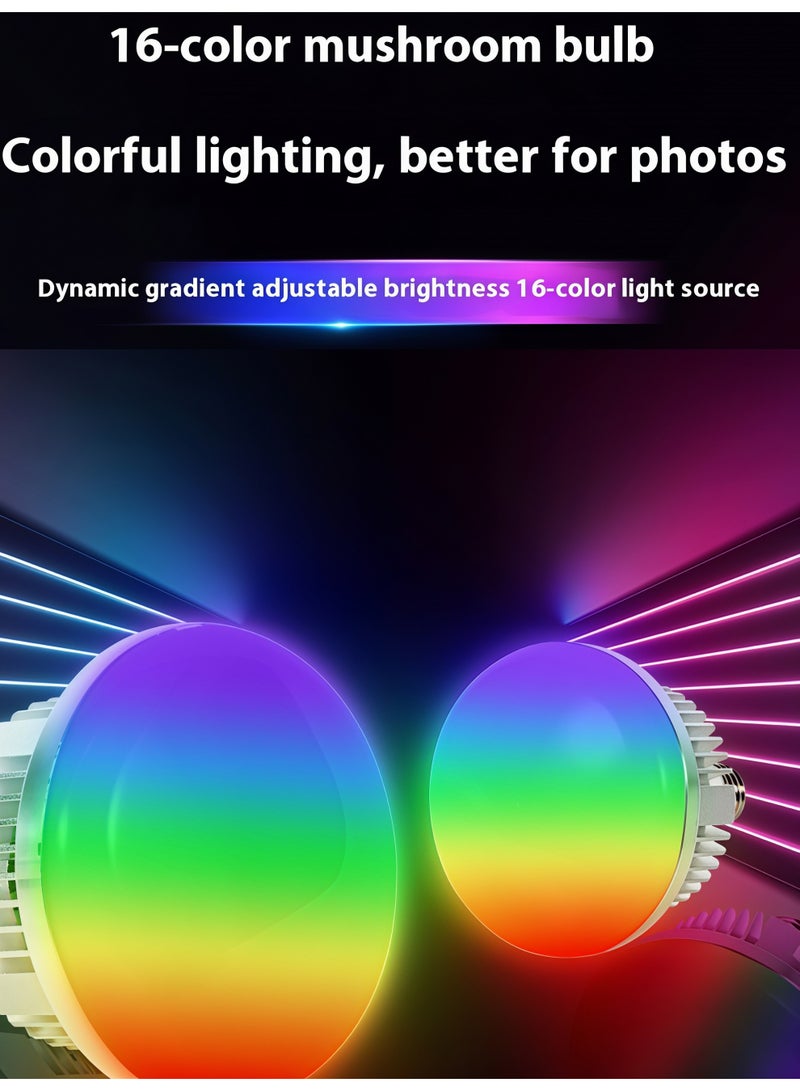 Glanfen RGB Photography Lighting Kit with 150W LED Bulb & Remote Control - 40x40cm Square Softbox and 1.5m Adjustable Light Stand for Studio Video Recording, YouTube & TikTok - Image 2
