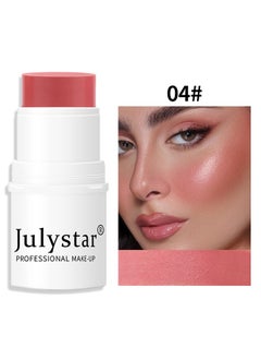 Julystar Monochromatic Multi Stick,Dual Use For Lips and Cheeks ,Long-Wearing,Natural-Looking Face Foundation Bright Peach Blusher for Daily Wear 3D Wonder Stick (#04)  - Image 2