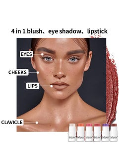 Julystar Monochromatic Multi Stick,Dual Use For Lips and Cheeks ,Long-Wearing,Natural-Looking Face Foundation Bright Peach Blusher for Daily Wear 3D Wonder Stick (#04)  - Image 3