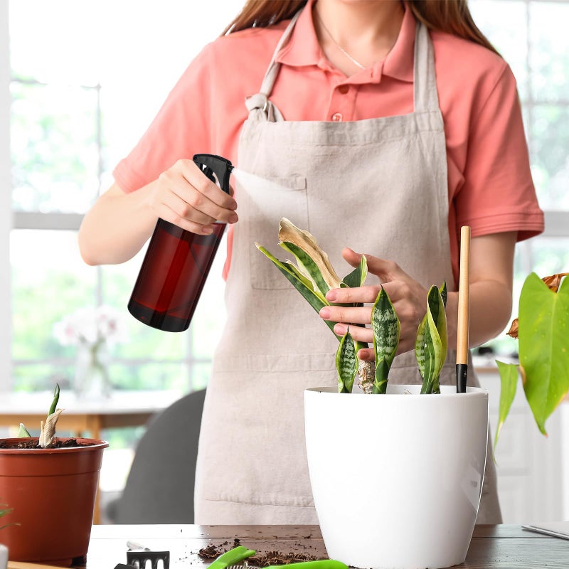 Hsei 20 Pcs 16 oz Amber Spray Bottles Empty Refillable Plastic Bottles with Trigger Sprayers Spray Water Container for Water Essential Oils Hair Cleaning Products - Image 3