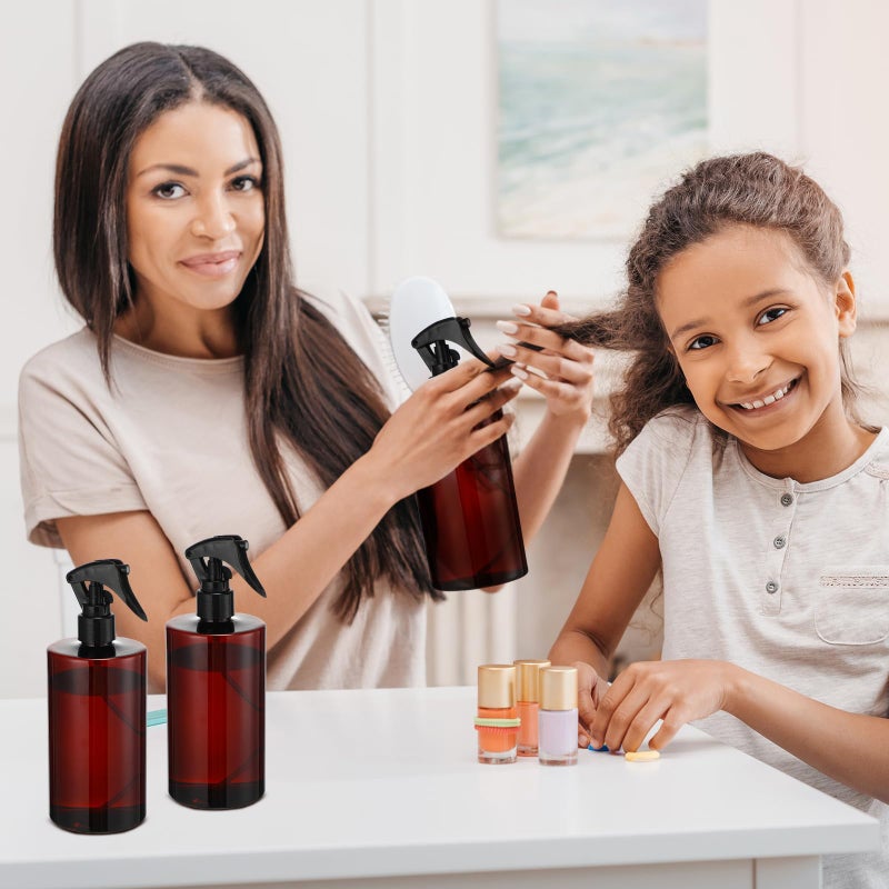 Hsei 20 Pcs 16 oz Amber Spray Bottles Empty Refillable Plastic Bottles with Trigger Sprayers Spray Water Container for Water Essential Oils Hair Cleaning Products - Image 5