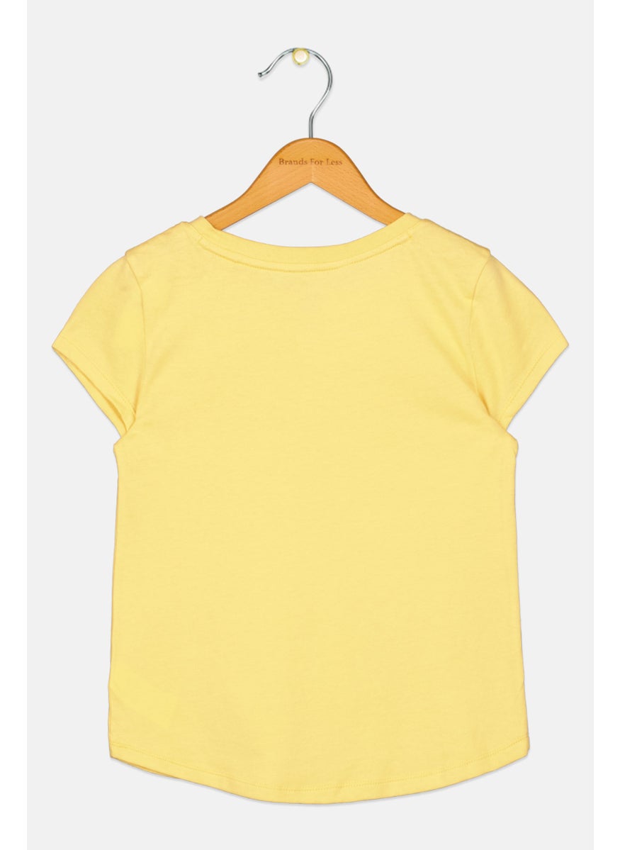 GAP - Kids Girl Brand Logo Top, Mustard - Image 1