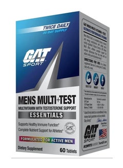 GAT SPORT GAT Sport Men's Multi+Test – Multivitamin with Testosterone Support for Active Men (60 Tablets)  - Image 1