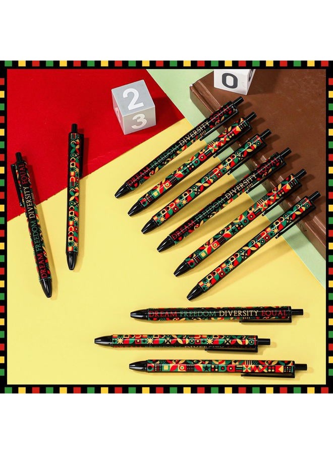 Sinload 100 Pcs Inspirational Juneteenth Day Ballpoint Pens Bulk Geometric Dream Freedom Diversity Equal Pens African American Independence 1865 Party Supplies Prizes for Student Teacher Office School - Image 4