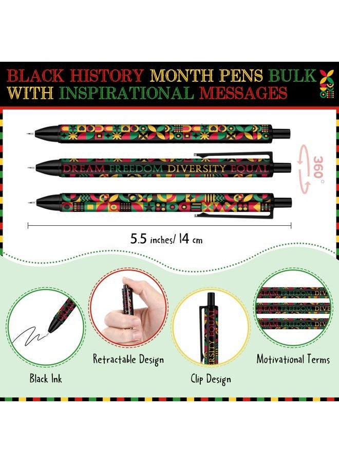 Sinload 100 Pcs Inspirational Juneteenth Day Ballpoint Pens Bulk Geometric Dream Freedom Diversity Equal Pens African American Independence 1865 Party Supplies Prizes for Student Teacher Office School - Image 2