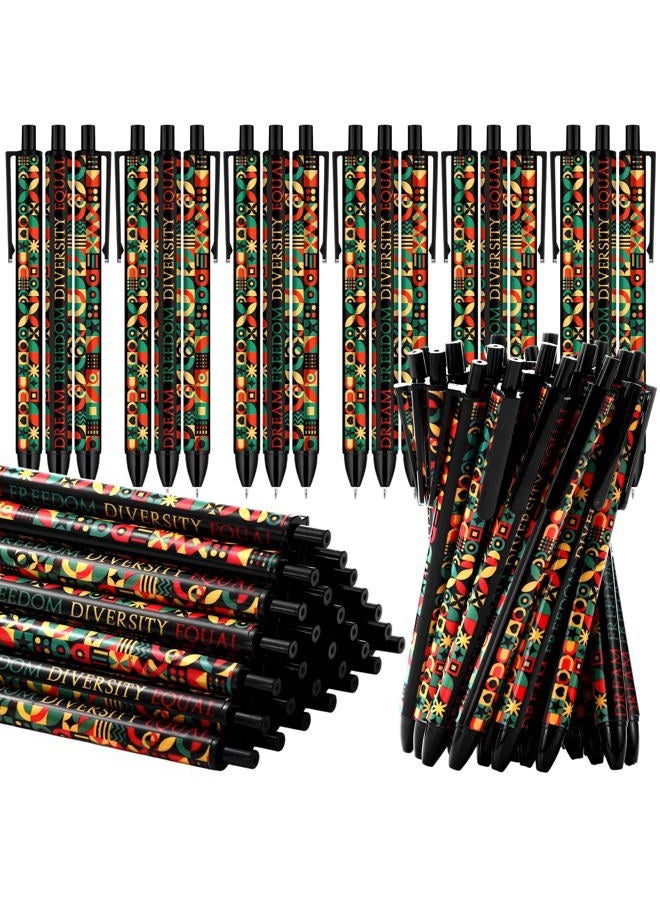 Sinload 100 Pcs Inspirational Juneteenth Day Ballpoint Pens Bulk Geometric Dream Freedom Diversity Equal Pens African American Independence 1865 Party Supplies Prizes for Student Teacher Office School - Image 1