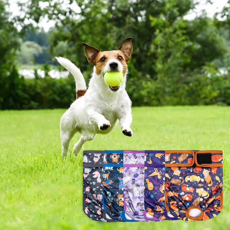 ZINGTERRA 5 Pack Washable Female Dog Diapers,Reusable Diaper for Doggie,Highly Absorbent Dog Diaper,Adjustable Leakproof Puppy Diapers Skirt for Heat,Incontinence,Period Doggy Nappies - Image 5