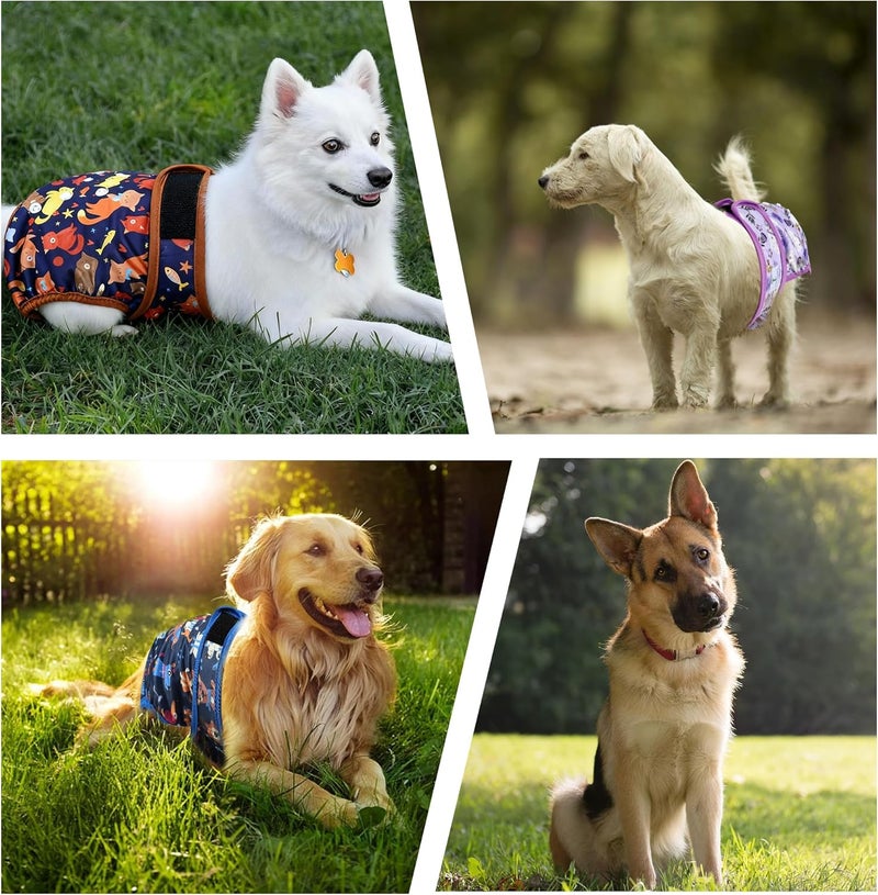 ZINGTERRA 5 Pack Washable Female Dog Diapers,Reusable Diaper for Doggie,Highly Absorbent Dog Diaper,Adjustable Leakproof Puppy Diapers Skirt for Heat,Incontinence,Period Doggy Nappies - Image 3